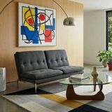 Anthracite grey banquette from the 1970s