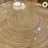 Rattan flower coffee table
