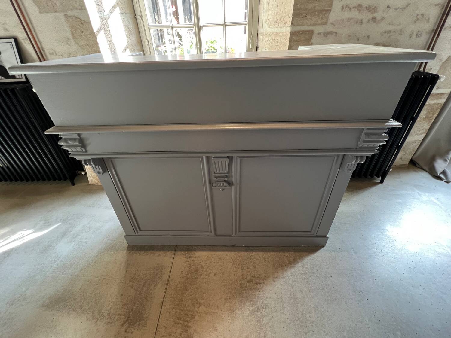 Wood and marble bar