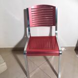 Pink chrome metal chair