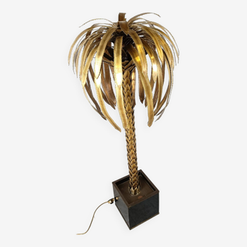 Brass palm tree floor lamp  attributed to Maison Jansen, 1970s