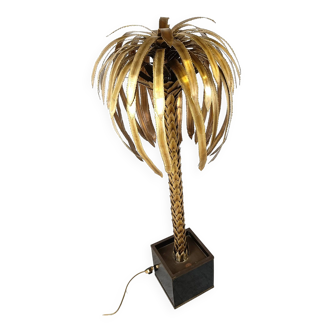 Brass palm tree floor lamp  attributed to Maison Jansen, 1970s