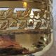 Old golden metal planter