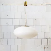 Suspended lamp model 1104 in glass by Stilnovo, Italy, 1960s.