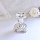Candle holder on silver metal base Regency Style 20th West Germany