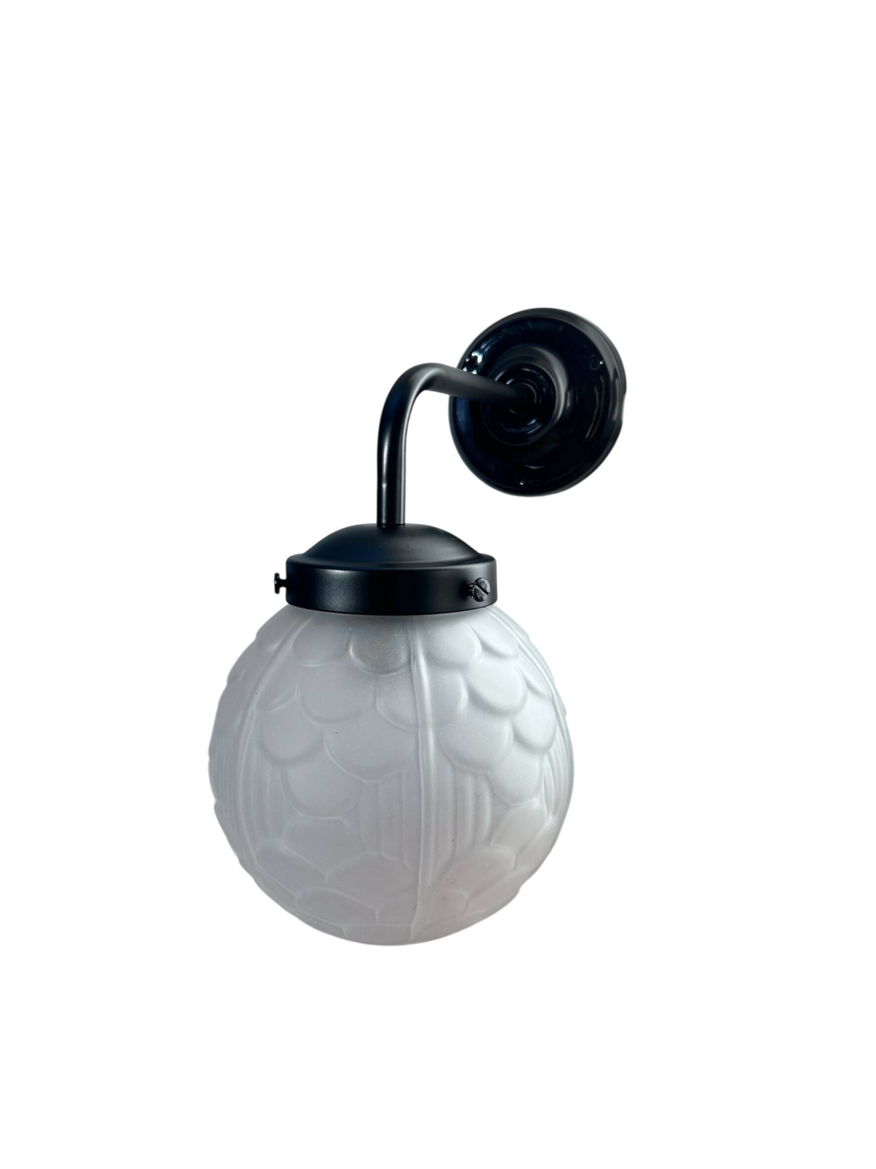 Black art deco wall light