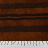 5x7 Striped Pattern Terracotta Vintage Kilim Rug, 146x220Cm