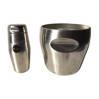 Seau à champagne et shaker Alfra Alessi vintage années 60 original Massoni Mazzeri