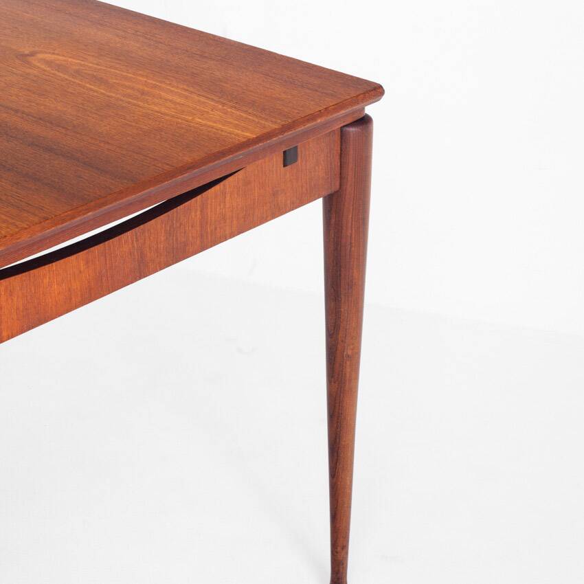 Scandinavian style teak table with two extensions. Vintage. France, 1960s