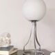 Lamp sphere of frosted glass, chrome steel, art deco, 1950
