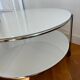 IKEA white glass coffee table by Ehlen Johansson, 1980s