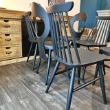 Series of 6 mismatched bistro chairs Baumann and Gizycko