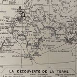 1928 Map of the Earth Planisphere Lithograph