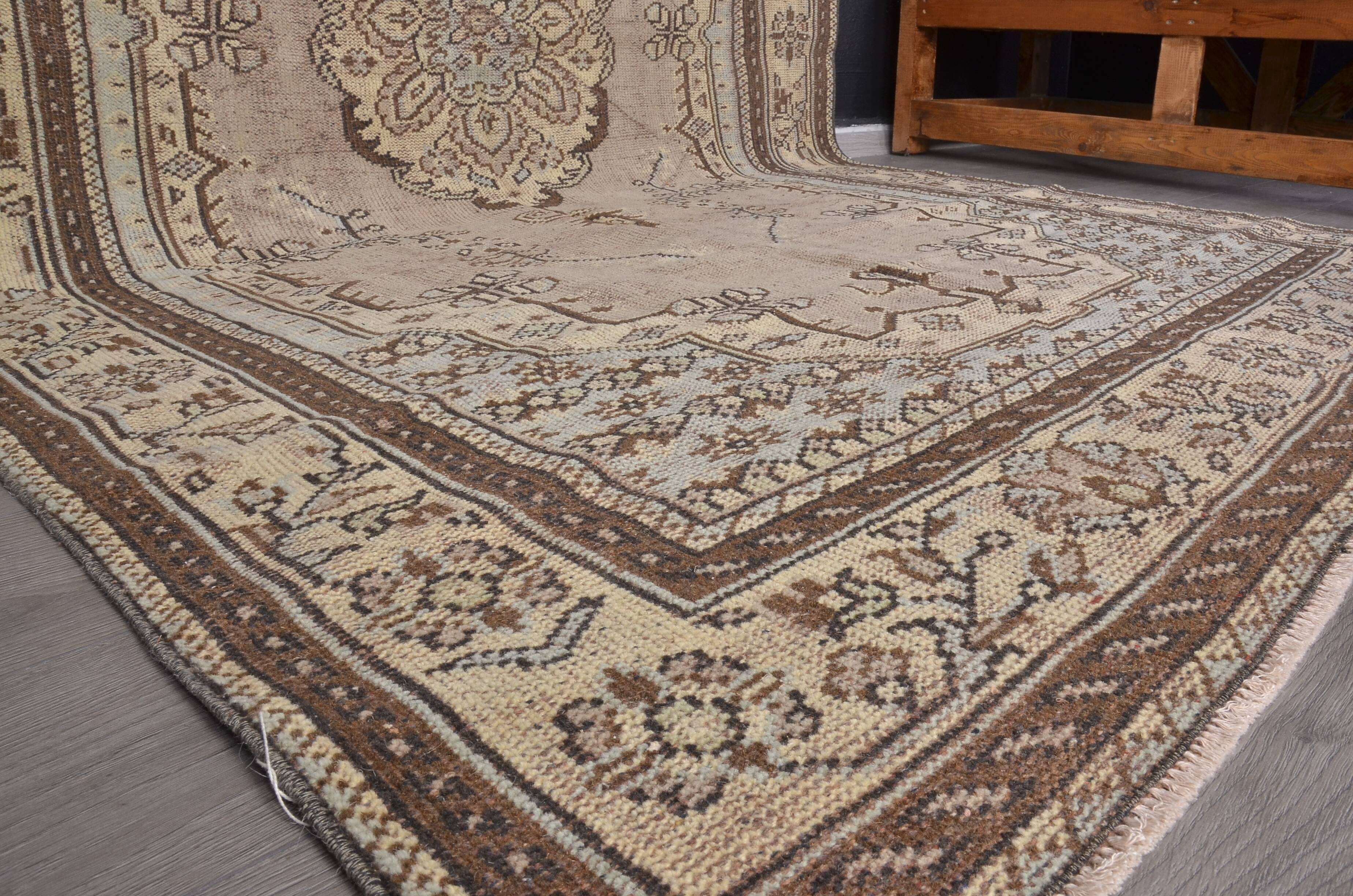 Brown Handmade Tribal Oushak Rug sku2333