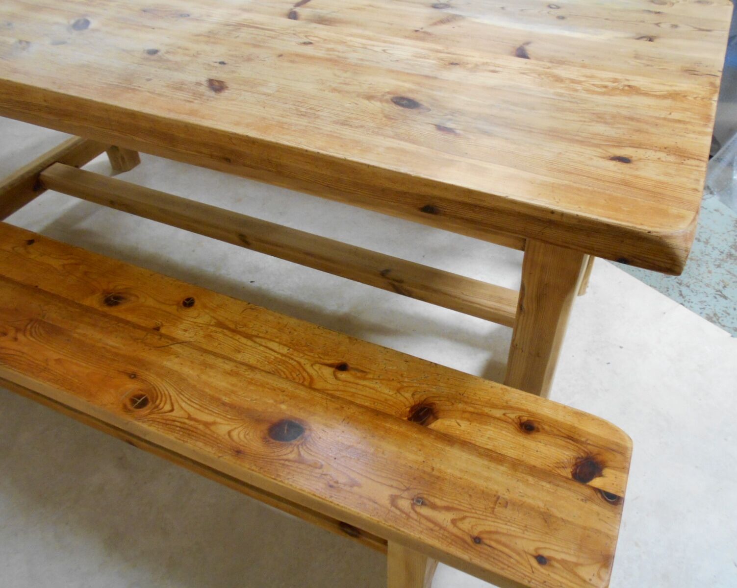 Mountain farm table and two benches