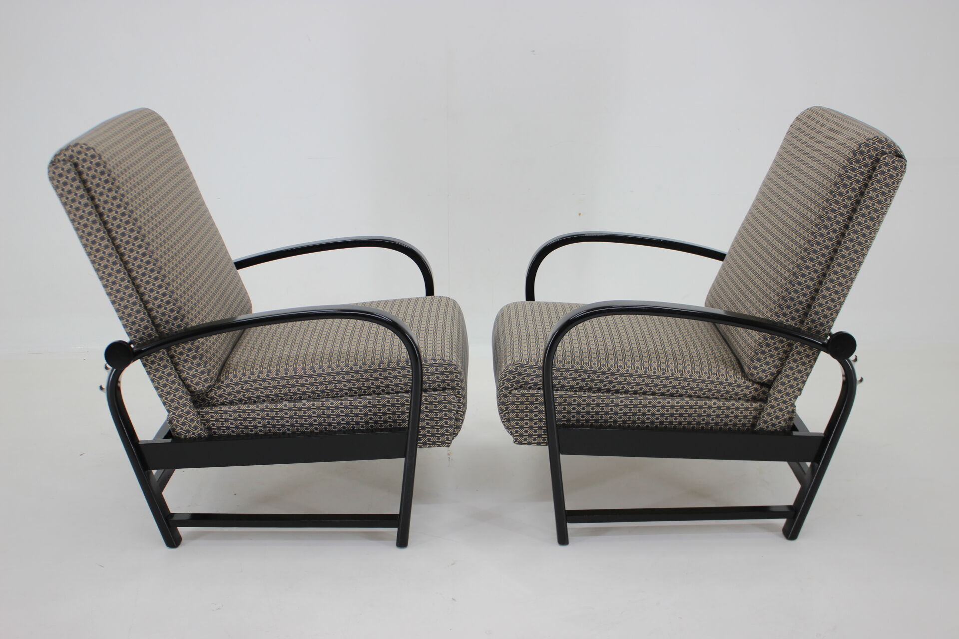 1940s Pair of Kropacek Kozelka Adjustable Armchairs,Czechoslovakia