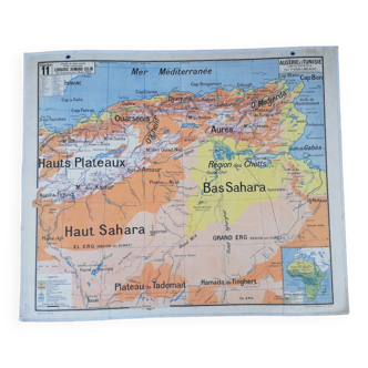 Ancienne carte Vidal Lablache N°11 Algérie Tunisie Sahara