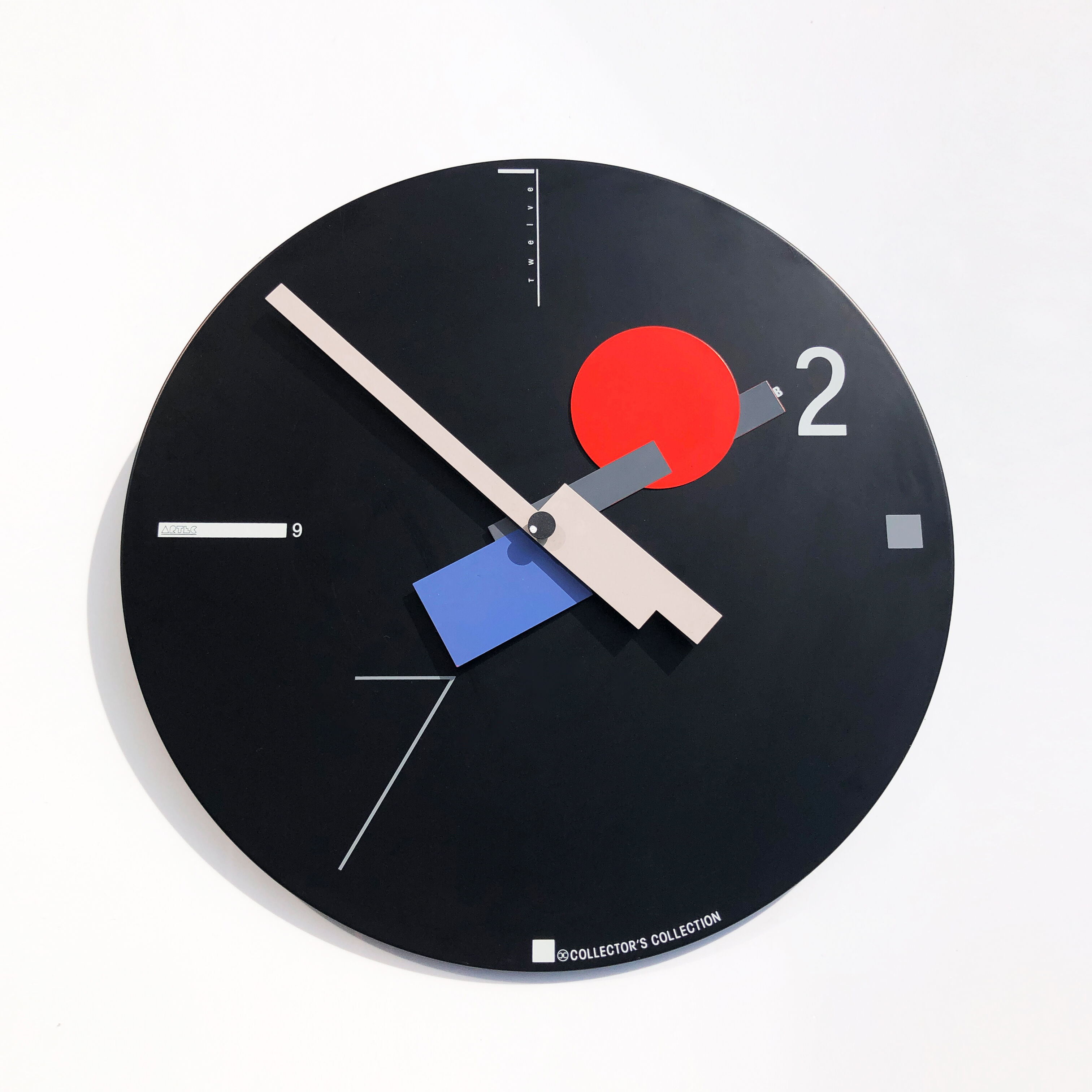 Nicolaï Canetti's constructivist wall clock for Artec, USA/Japan, 1980s