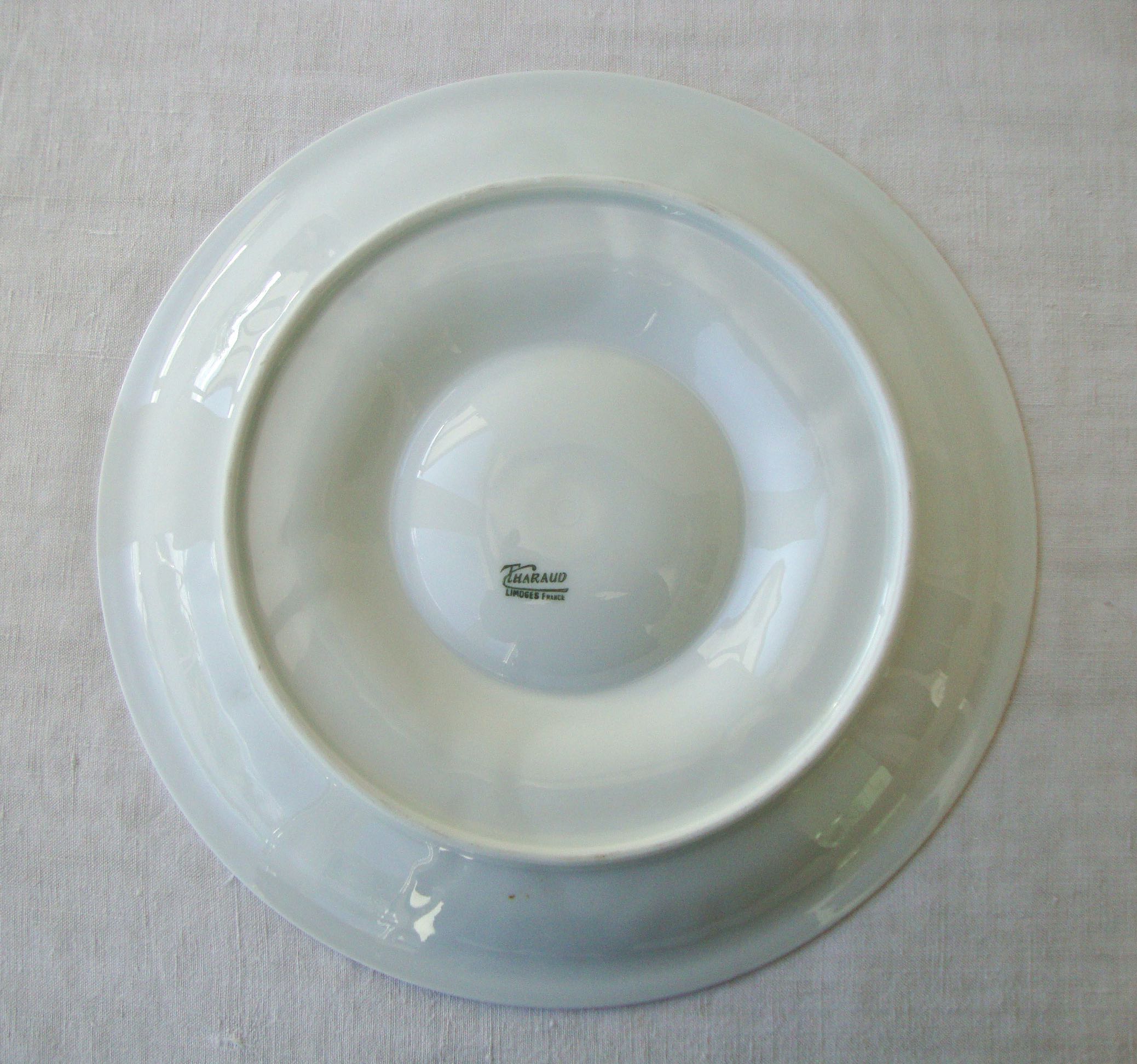 6 porcelain oyster plates Tharaud Limoges