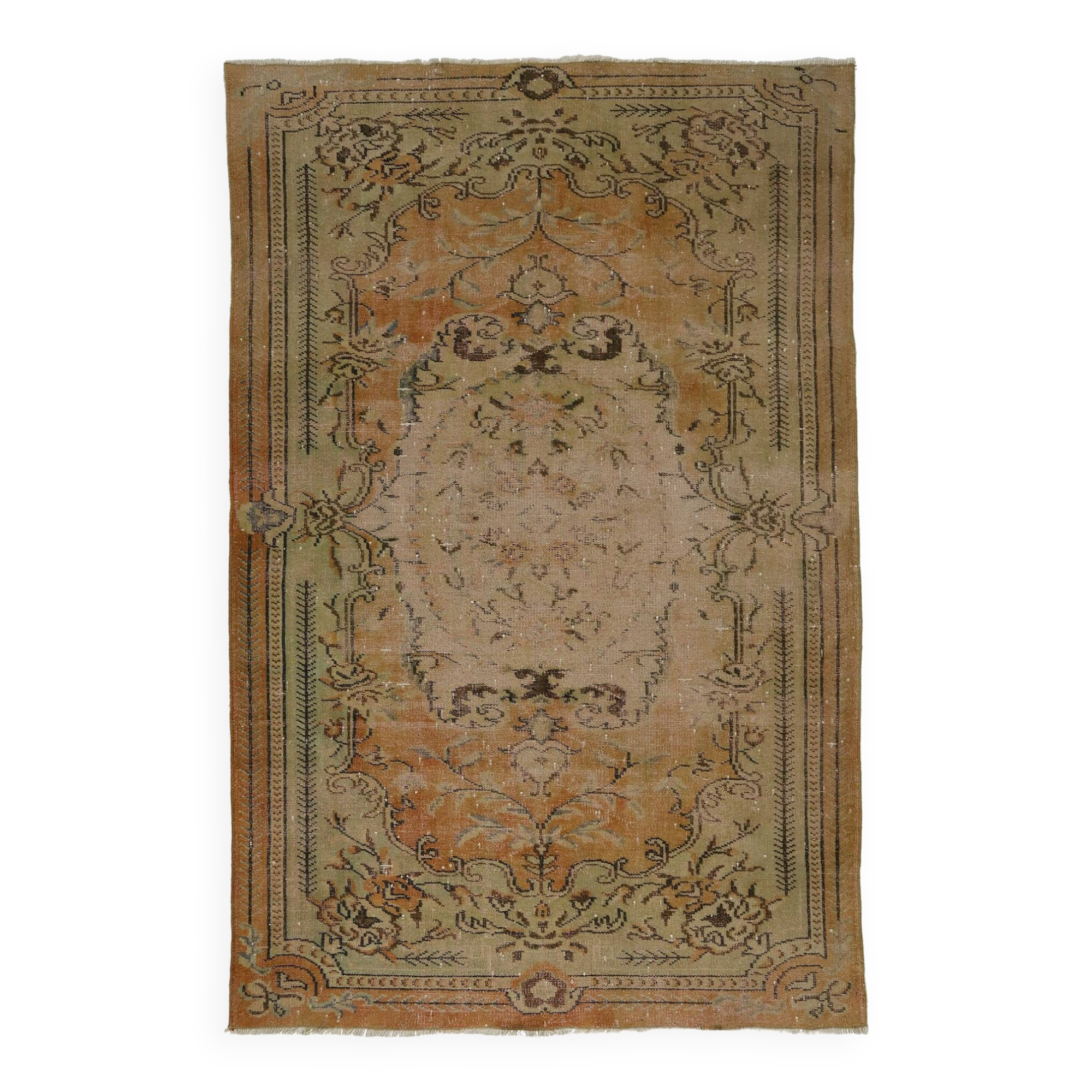 Turkish Anatolian Handmade Vintage Rug 256 cm x 161 cm