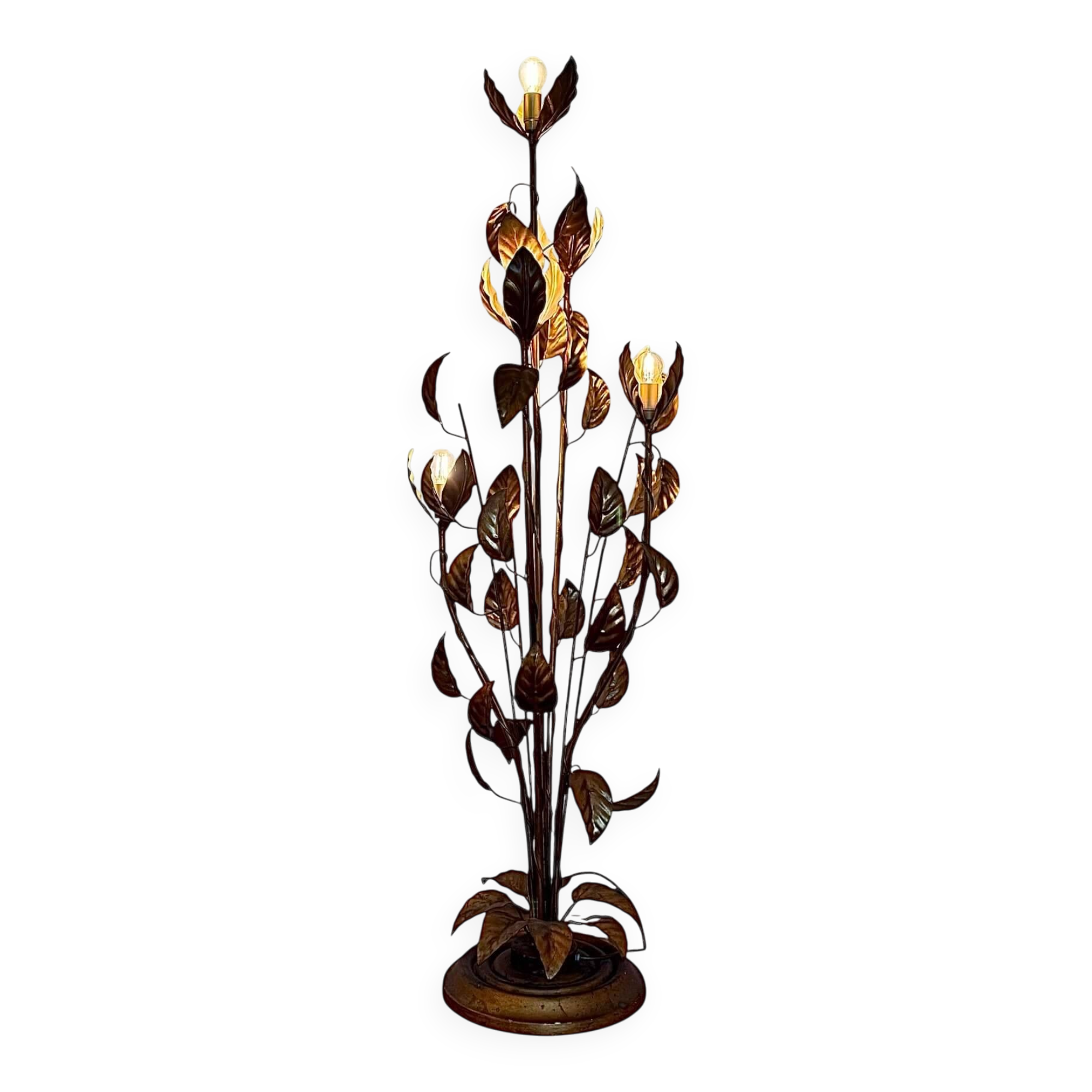 Hans Kögl, golden floor lamp from the 70s