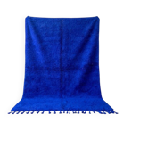 Tapis en laine pure artisanale bleu Majorelle traditionnelle taille 2/3 m