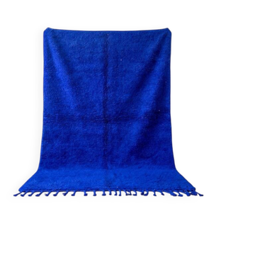 Traditional handmade pure wool Majorelle blue rug size 2/3 m