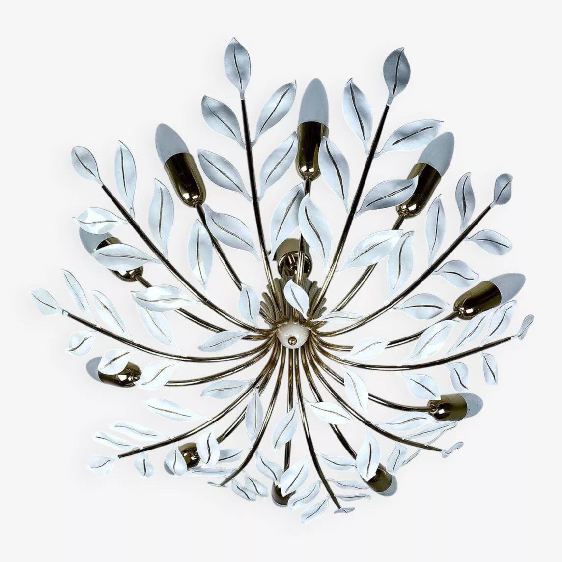 Large Vintage Floral Pendant Light , 1950s