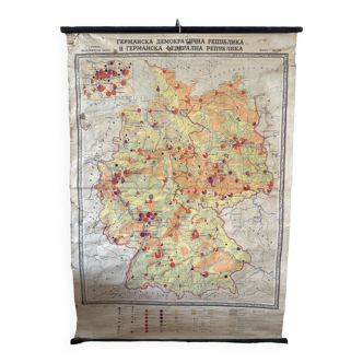 Carte de la guerre froide de l’allemagne de l’est et de l’allemagne de l’ouest ddr map 1963 carte de lin