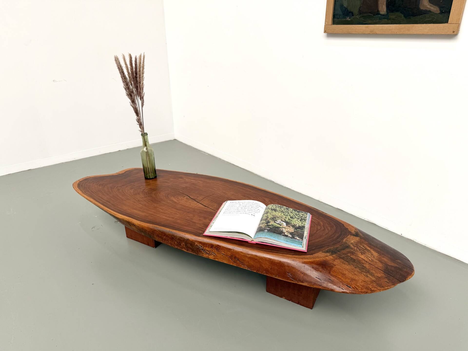 Organic Coffee Table "Slab" in Solid Exotic Wood