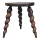 Turned wooden tripod stool