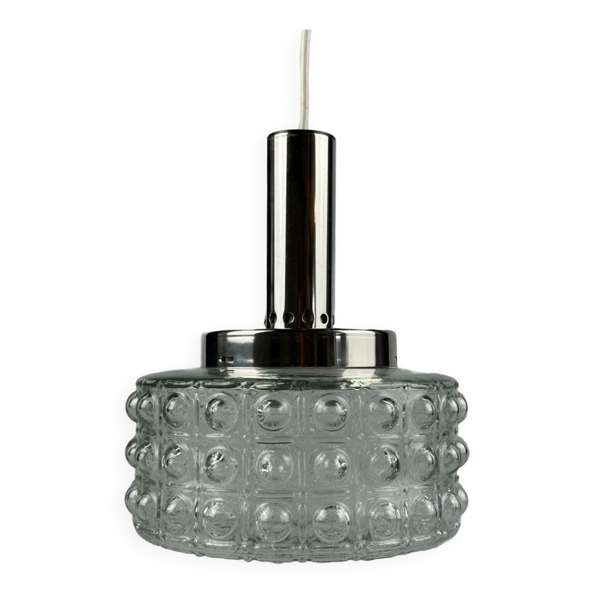 60s 70s VEB hanging lamp ceiling lamp bubble chrome glass space age design