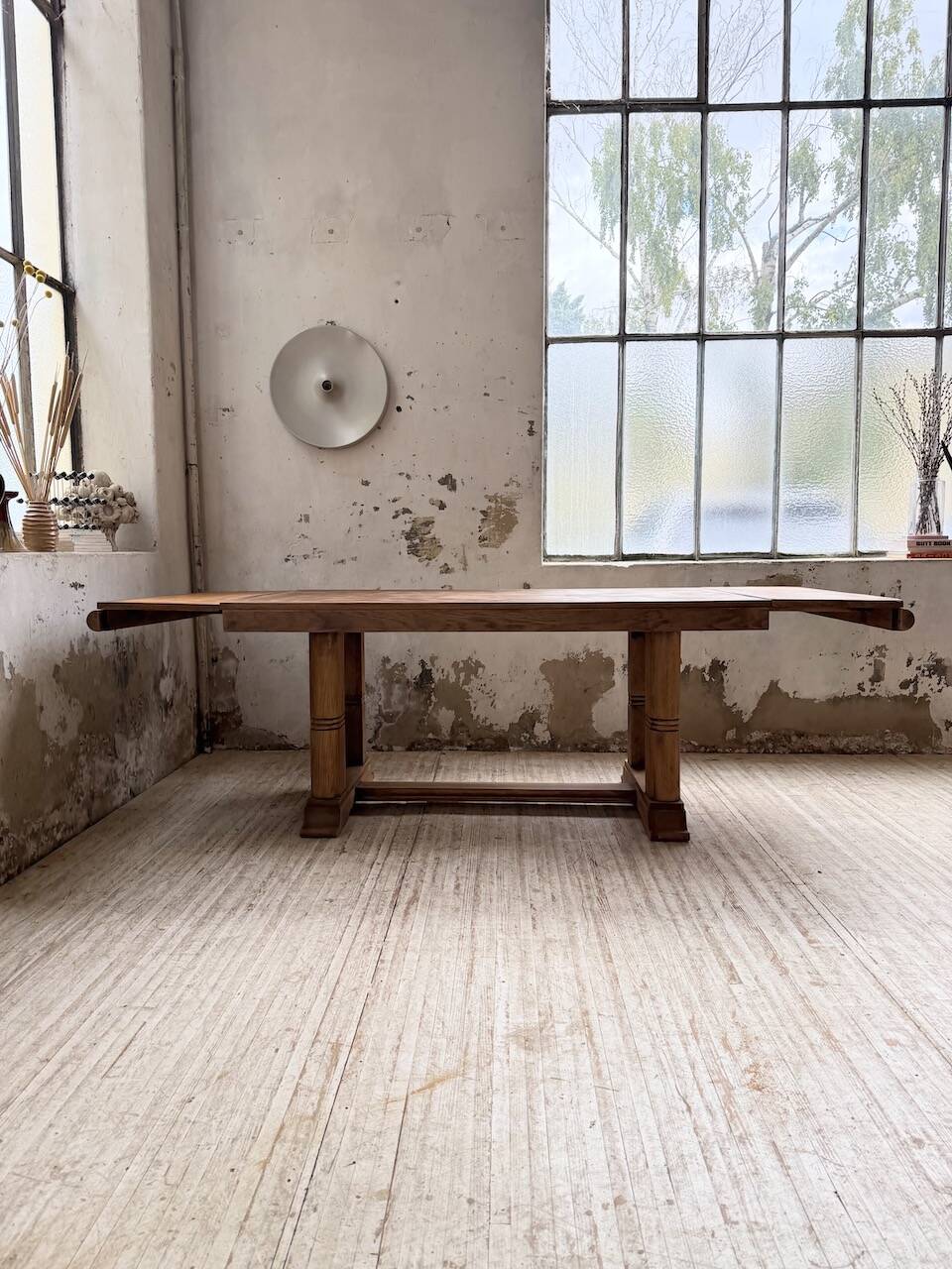 Table de repas chêne 1940 Dudouyt 240cm