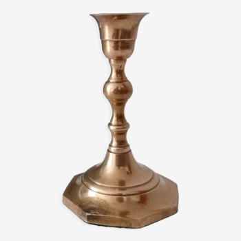 Antique candle holder in solid brass