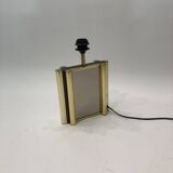 Lampe de table miroir en laiton années 1970 Vintage Hollywood Regency