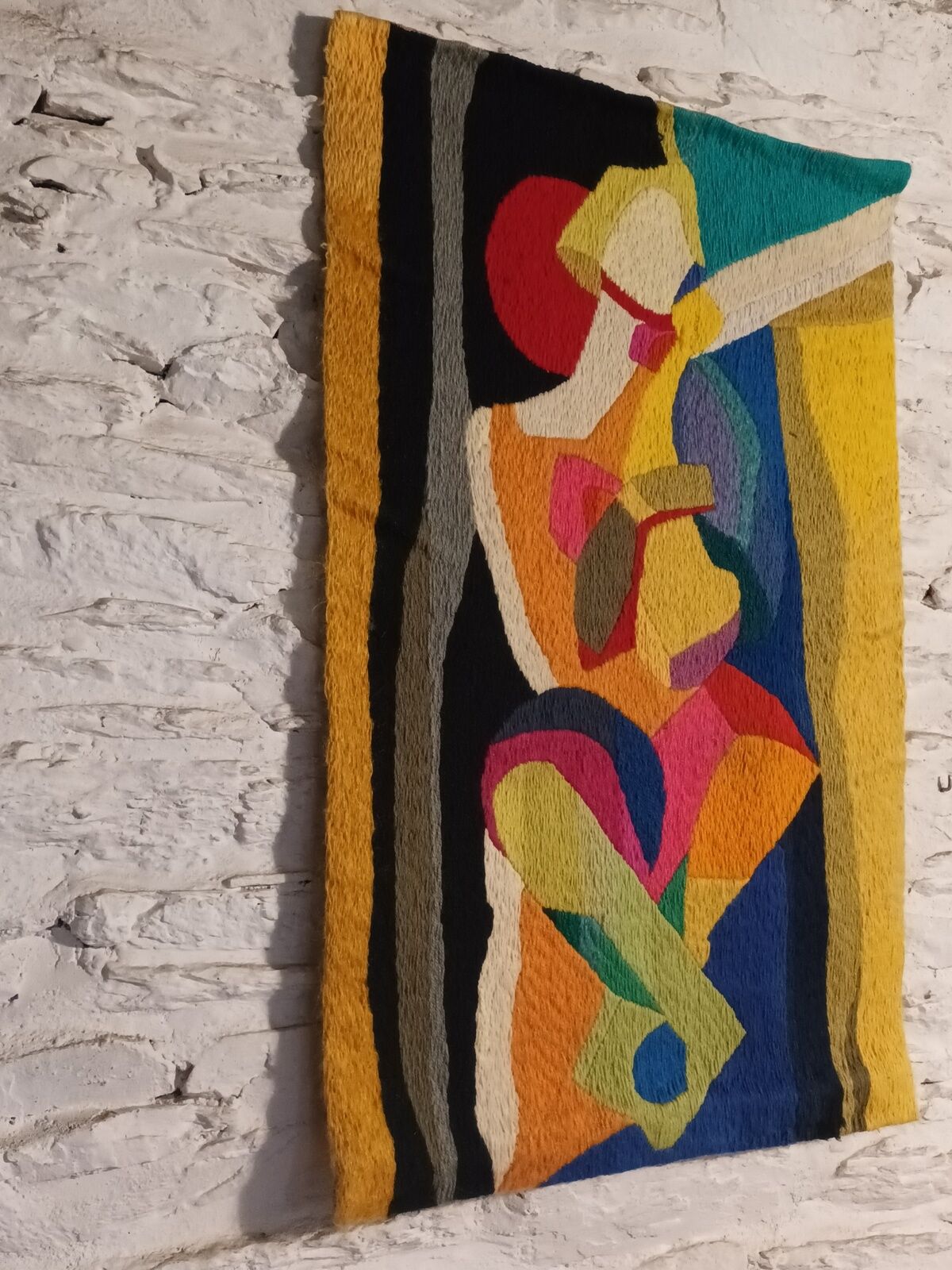 Cubist spirit wool tapestry