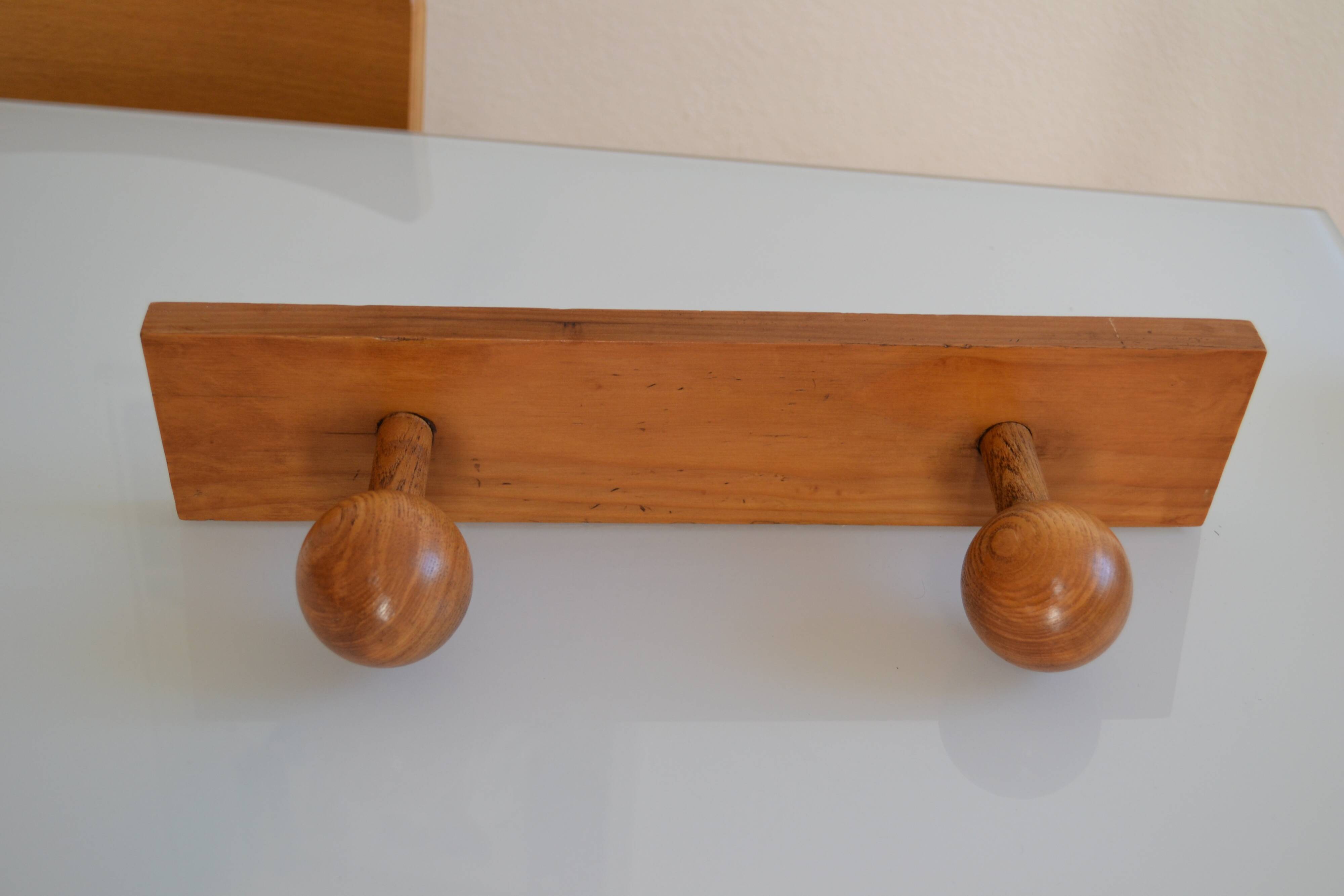 Double coat hook in wood, 1960s