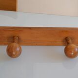 Double coat hook in wood, 1960s
