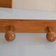 Patère double porte manteau mural bois années 60