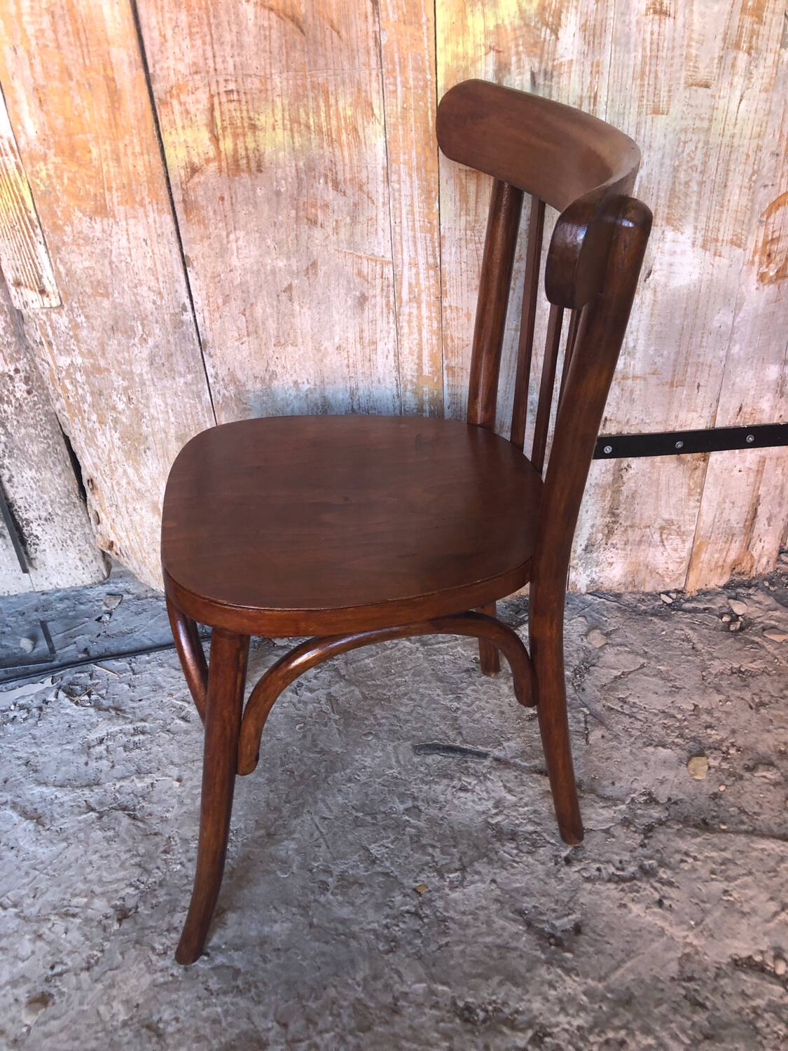 Old baumann style bistro chair dark wood