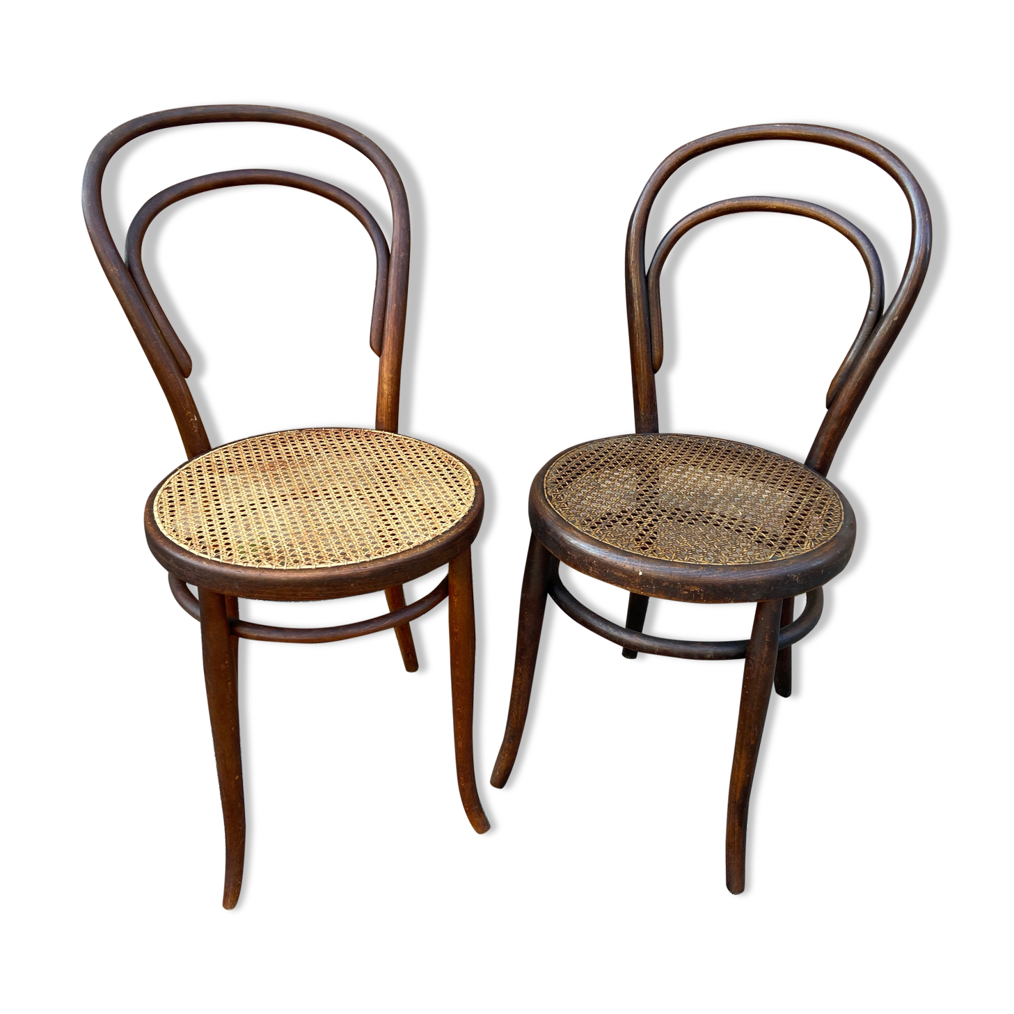 Pair of chairs bistro curved wood