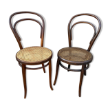 Paire de chaises bistrot bois courbé