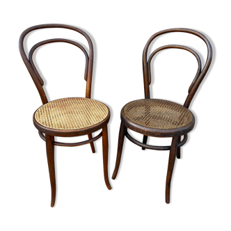Pair of chairs bistro curved wood