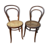 Pair of chairs bistro curved wood