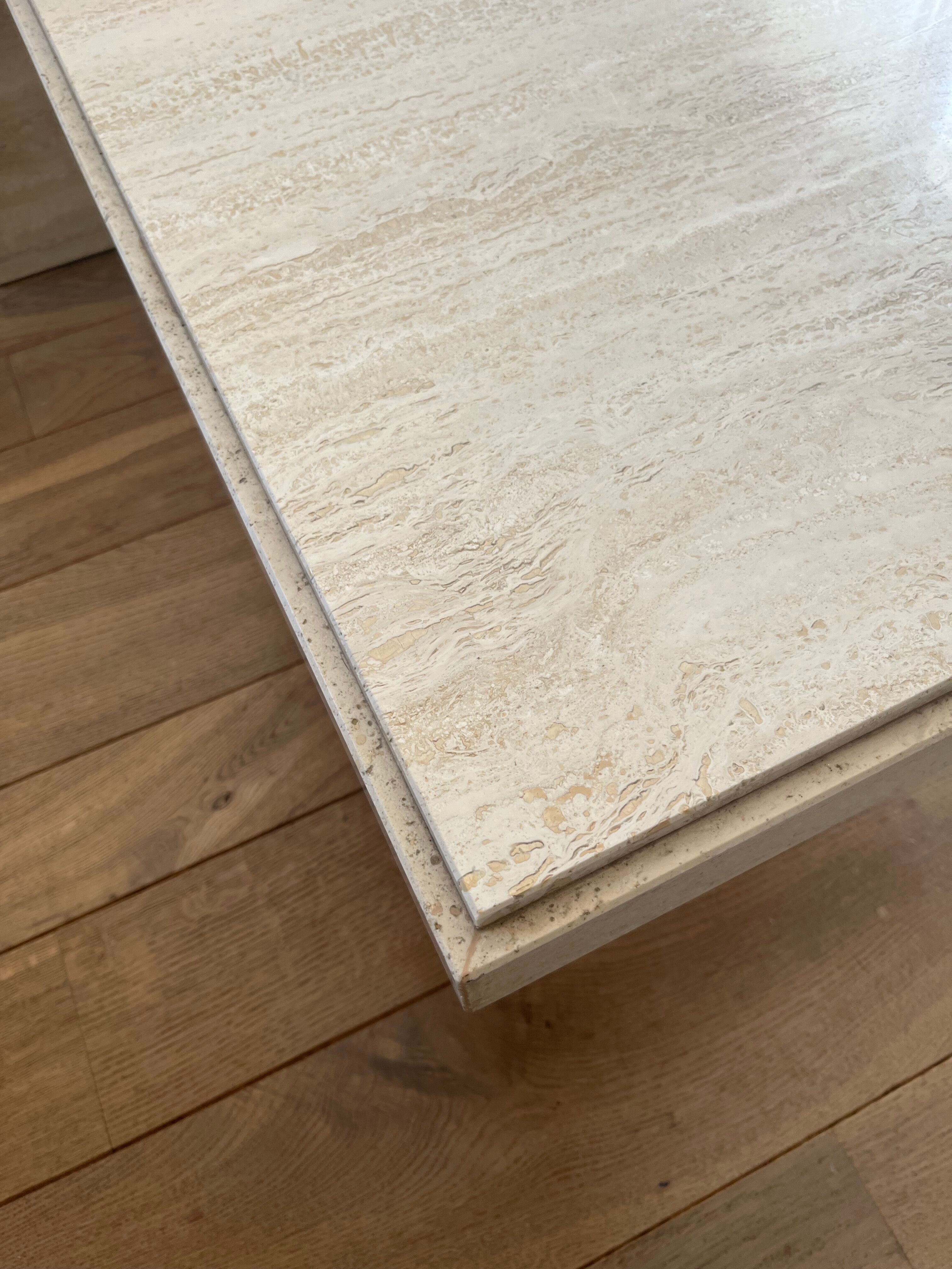 Travertine coffee table
