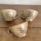 Set of 3 vintage speckled stoneware mugs