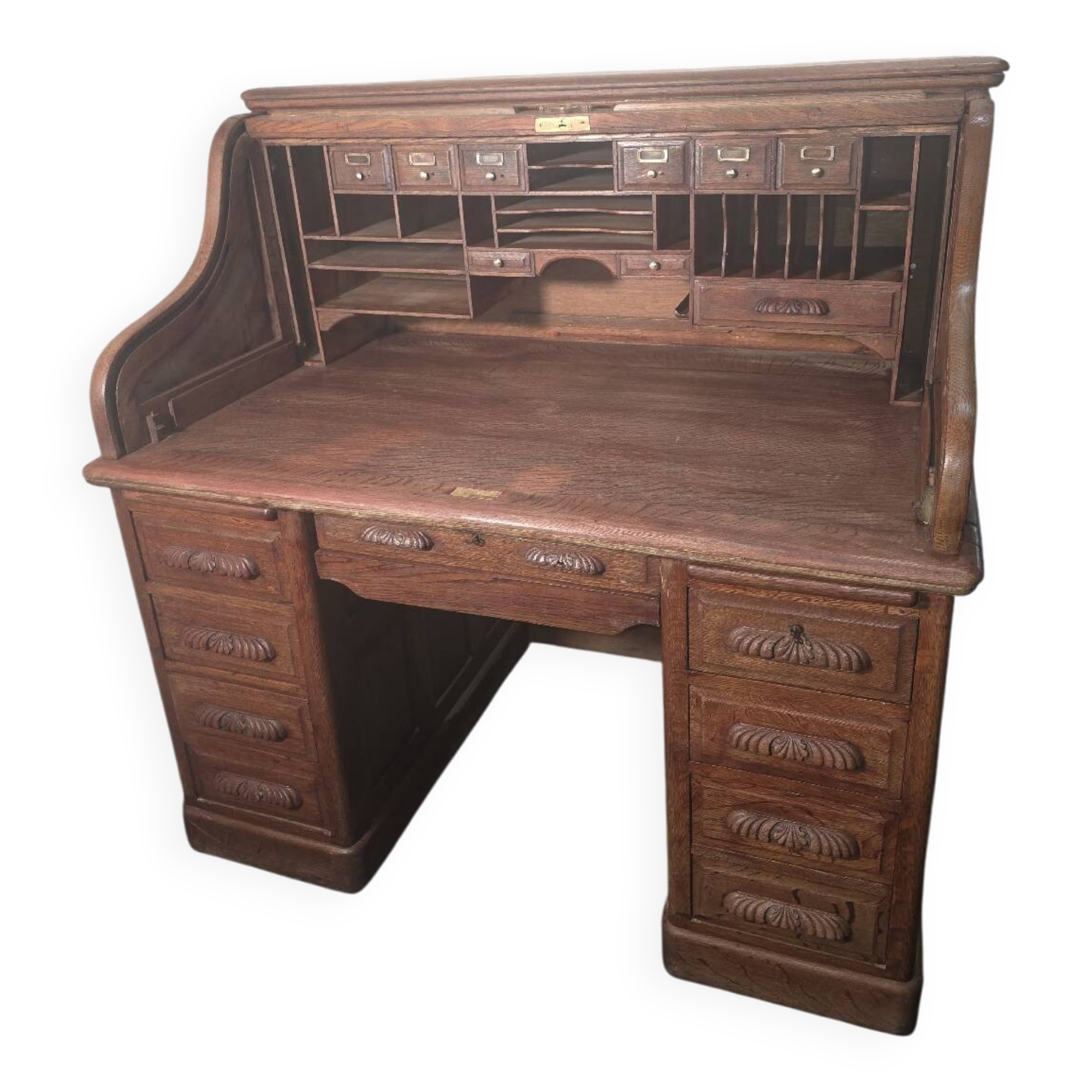 American curtain desk in solid oak from the 1900s.
