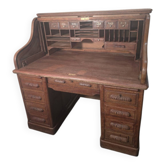 American curtain desk in solid oak from the 1900s.