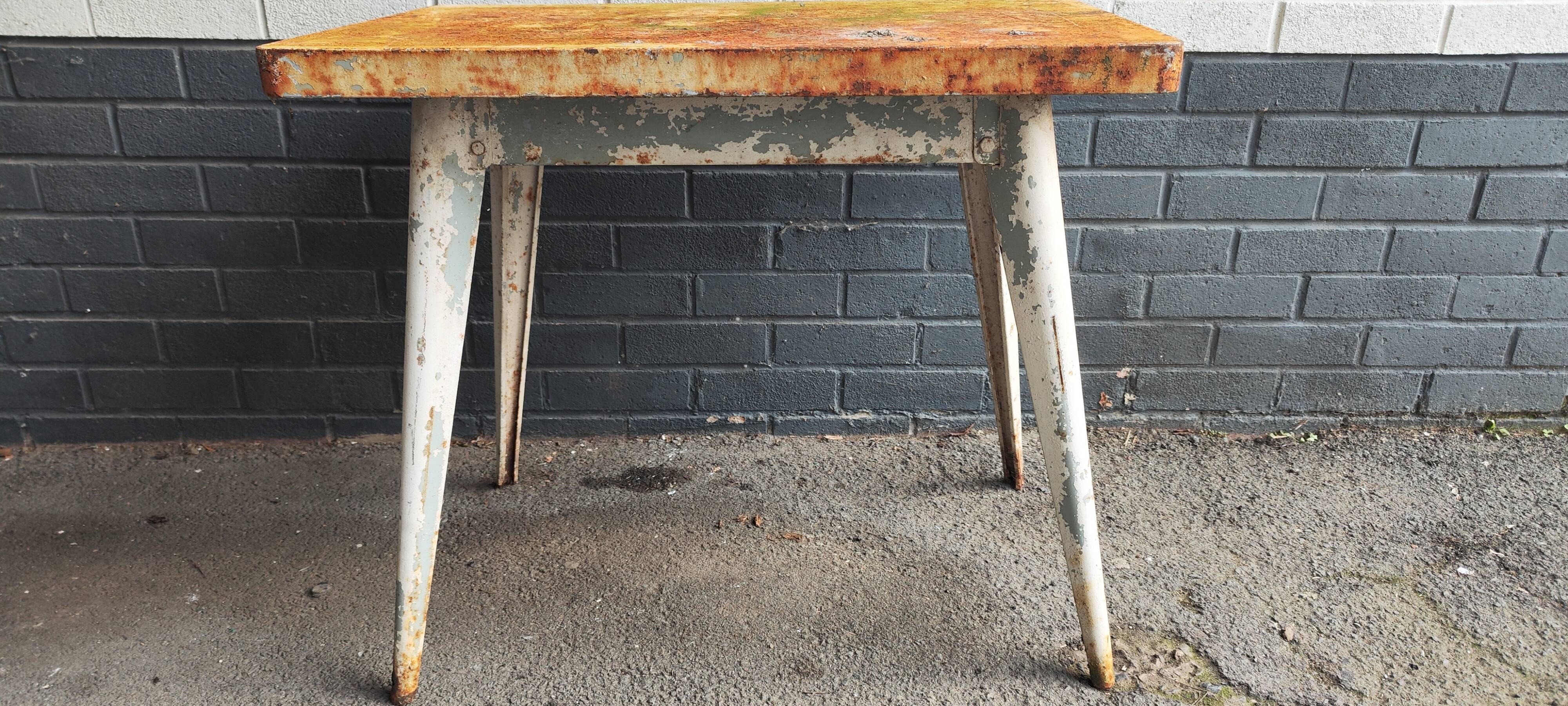 Vintage small Tolix table for console or pedestal table, 89x51 cm
