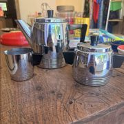 ☕ Vintage Art Deco tea set – Saint Louis in pure copper and